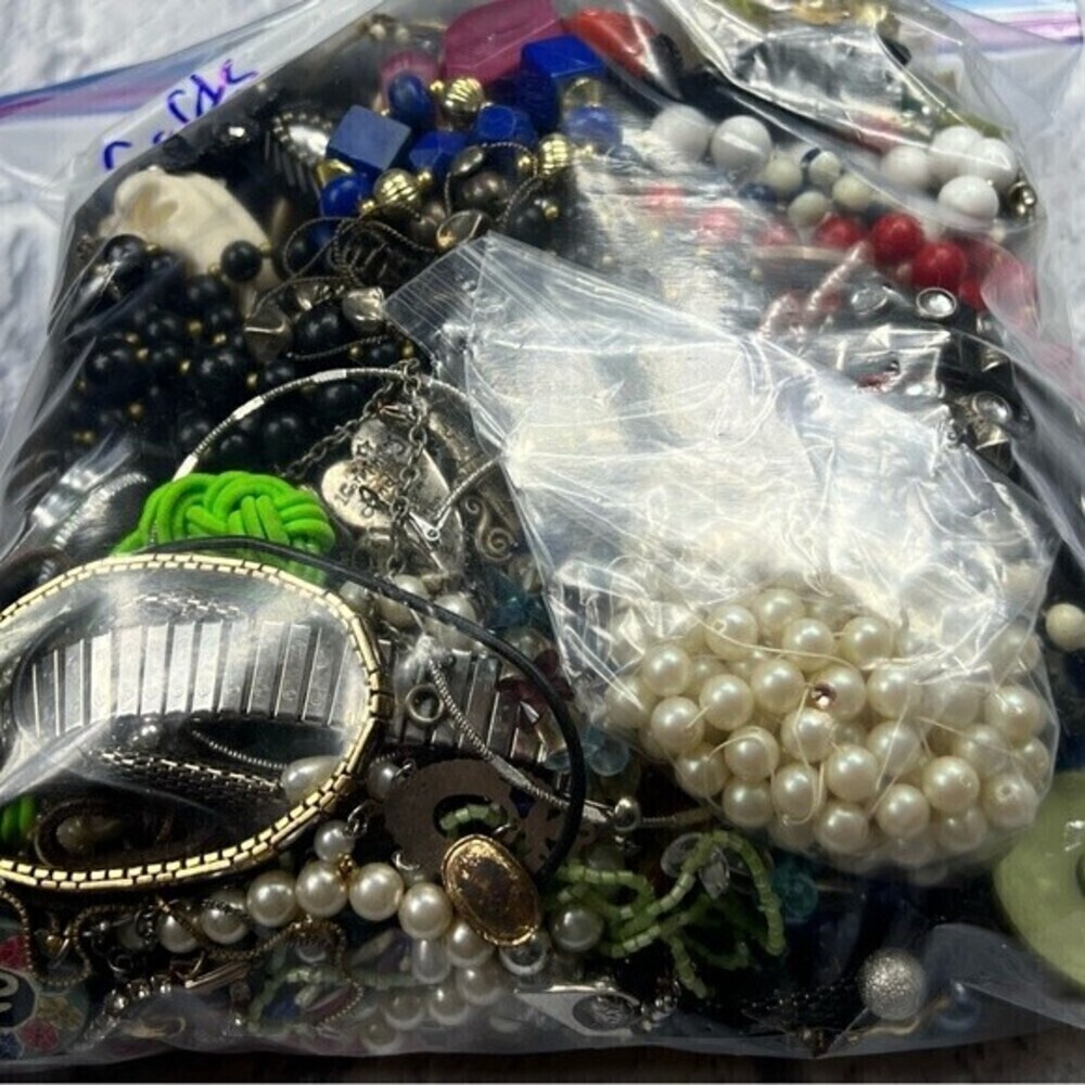 5 pounds of craft jewelry misc bundle vintage to current for repurpose. Mystery